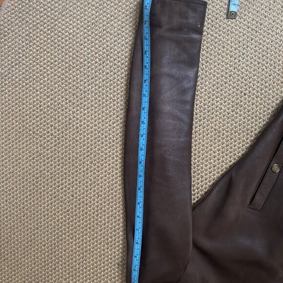 Massimo Dutti Brown Leather Moto Jacket - Picture 4 of 9